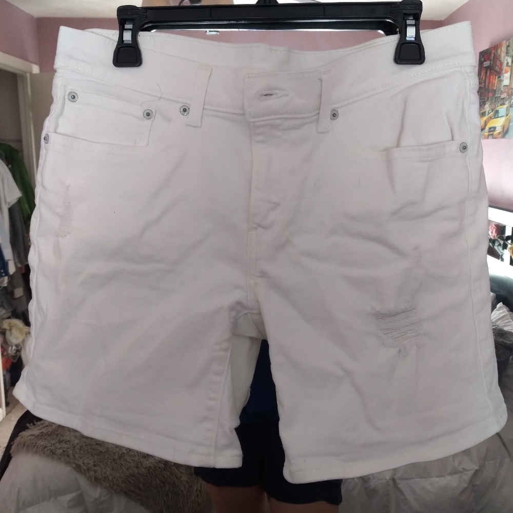 Levi's White Jean Shorts